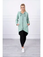 Mikina se zipem na zádech tmavě mátová