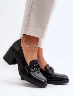 Dámské lodičky na podpatku s ozdobou černé model 21655254 - Boto