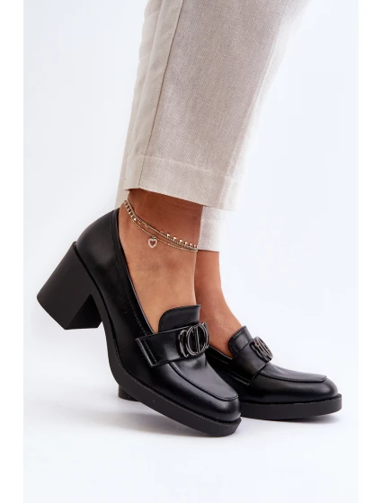 Dámské lodičky na podpatku s ozdobou černé model 21655254 - Boto Dámské lodičky na podpatku s ozdobou černé model 21655254 - Boto