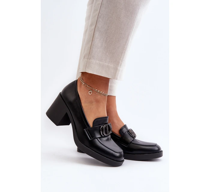 Dámské lodičky na podpatku s ozdobou černé model 21655254 - Boto Dámské lodičky na podpatku s ozdobou černé model 21655254 - Boto