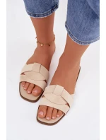 Dámské ploché sandály s Eko semišové světle béžové model 21943332 - Boto