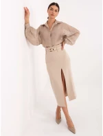 Spódnica IT SD model 21795598 beżowy - FPrice Spódnica IT SD model 21795598 beżowy - FPrice