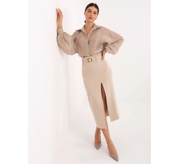 Spódnica IT SD model 21795598 beżowy - FPrice Spódnica IT SD model 21795598 beżowy - FPrice