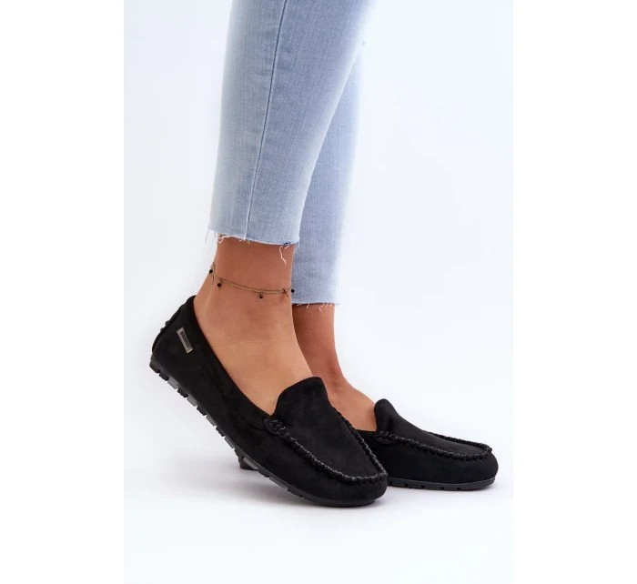 Dámské mokasíny vyrobené z Eco Suede Black Amrutia Dámské mokasíny vyrobené z Eco Suede Black Amrutia