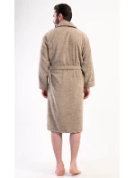 Pánský župan se šálovým límcem model 21820325 Béžová - Vienetta Pánský župan se šálovým límcem model 21820325 Béžová - Vienetta