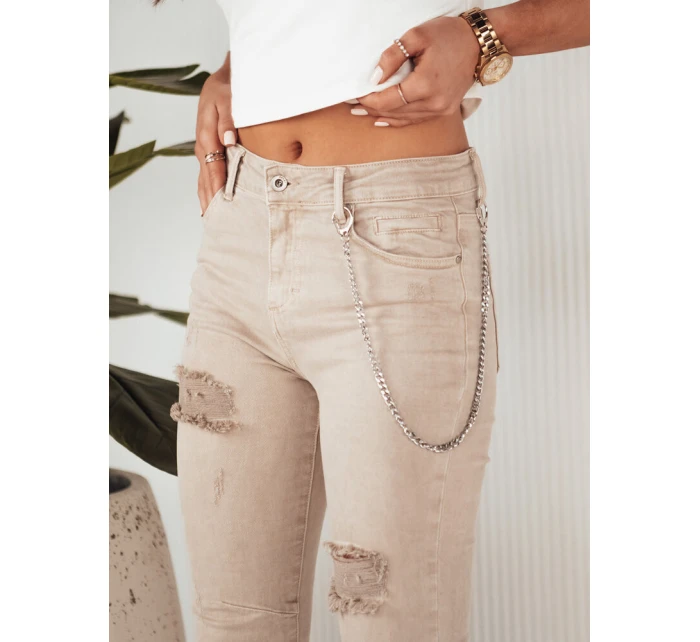 Dámské džínové kalhoty ALEX dark beige FashionStreet UY1876