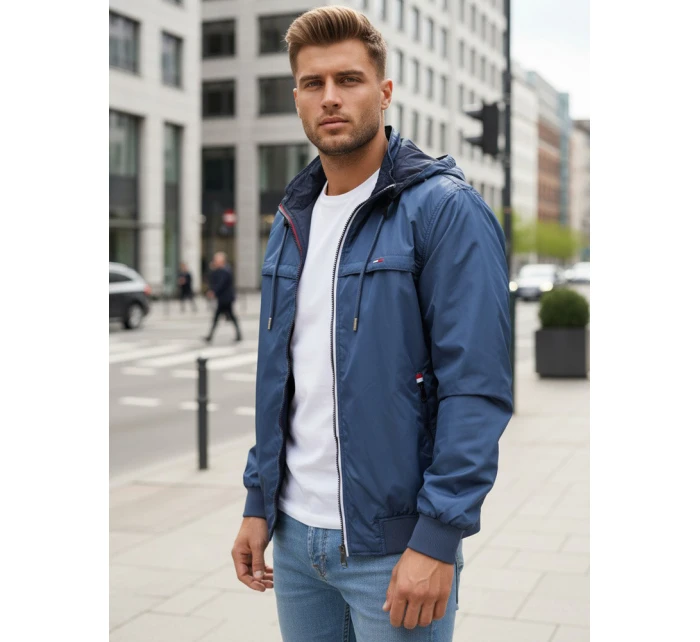 Modrá pánská oboustranná přechodná bunda FashionStreet TX4984