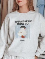 Dámská oversize mikina s potiskem GOOSHY šedá FashionStreet BY1425