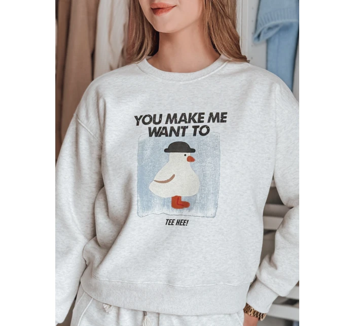 Dámská oversize mikina s potiskem GOOSHY šedá FashionStreet BY1425