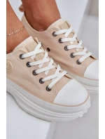 Dámské Tenisky Na Masivní Podešvi Big Star model 21683870 Béžové - Big Star Shoes Dámské Tenisky Na Masivní Podešvi Big Star model 21683870 Béžové - Big Star Shoes