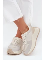 Zateplené dámské sneakersy na platformě Big Star SS274008 HI-POLY SYSTEM světle béžové Zateplené dámské sneakersy na platformě Big Star SS274008 HI-POLY SYSTEM světle béžové