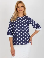 Bluzka LK BZ model 21393001 ciemny niebieski - FPrice Bluzka LK BZ model 21393001 ciemny niebieski - FPrice