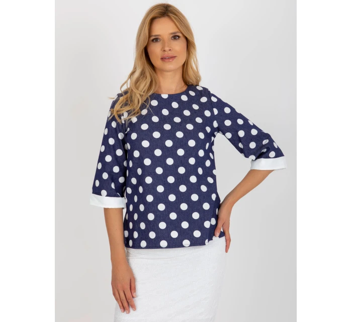 Bluzka LK BZ model 21393001 ciemny niebieski - FPrice Bluzka LK BZ model 21393001 ciemny niebieski - FPrice