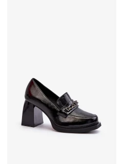 Patentované černé lodičky Terimene s robustními podpatky