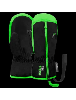 REUSCH Ben Mitten dětské zimní rukavice z umělé kůže, zateplené, nepromokavé, černé/zelené (62/85/408/7716)
