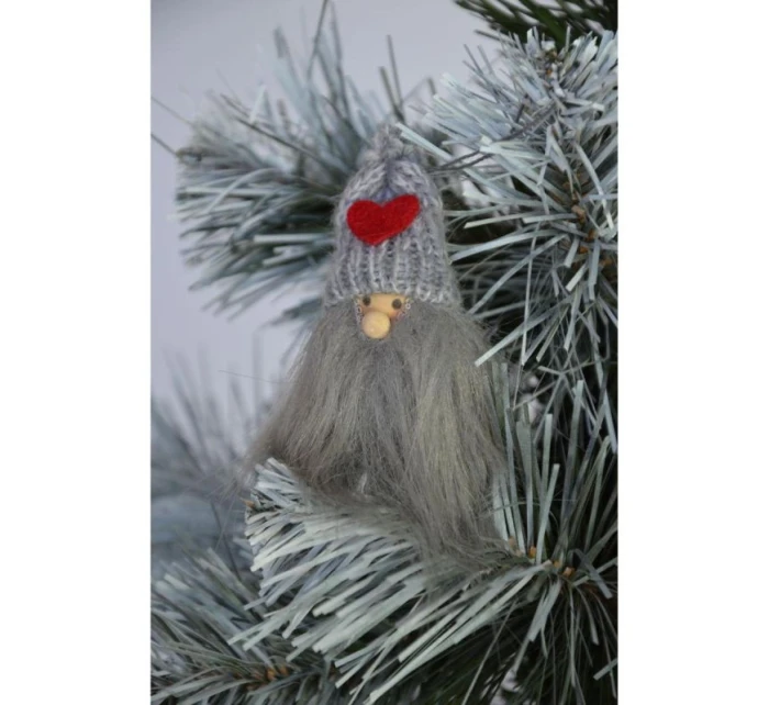 DLOUHOVOUSÝ PŘÍVĚŠEK ŠEDÝ SANTA CLAUS DLOUHOVOUSÝ PŘÍVĚŠEK ŠEDÝ SANTA CLAUS