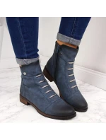 Dámské boty s ozdobami zateplené modré Jezzi Dámské boty s ozdobami zateplené modré Jezzi