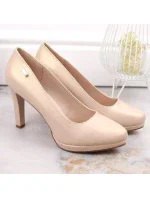 W model 19373122 béžové lodičky na platformě a podpatku - SERGIO LEONE