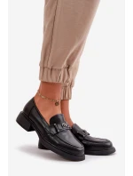 Elegantní Dámské Mokasiny Z Přírodní Kůže Černé Vinceza 91114