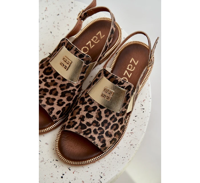 Dámské Kožené Sandály S Vzorem Hnědé model 21684131 - Zazoo