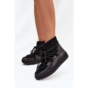 Dámské sněhule s šněrováním černé Rebekah