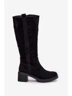 Dámské kozačky na Eko semiš černé model 21747873 - Boto Dámské kozačky na Eko semiš černé model 21747873 - Boto