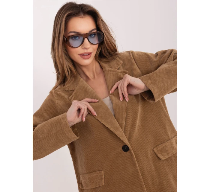 Marynarka IT MA model 22016587 camelowy - FPrice Marynarka IT MA model 22016587 camelowy - FPrice