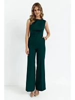 S115 Kombinéza se širokými nohavicemi - lahvově zelená
