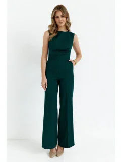model 20589638 Kombinéza se širokými nohavicemi lahvově zelená - STYLOVE
