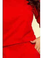 Mikinové šaty s výstřihem na zádech Numoco - červené