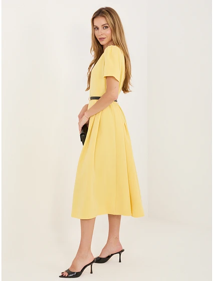 Dámské šaty MI SK model 22290572 žluté New Collection - FPrice Dámské šaty MI SK model 22290572 žluté New Collection - FPrice