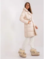 Světle béžová lehká dámská zimní péřová bunda model 21247743 - Factory Price