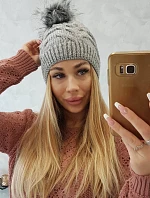 Fleecová čepice Ela K242 světle šedá