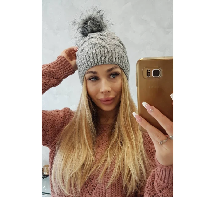 Fleecová čepice Ela K242 světle šedá