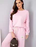 Dámská sada máslová mikina + kalhoty světle růžový