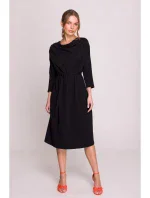 S403 Úpletové šaty nadměrné velikosti - černé