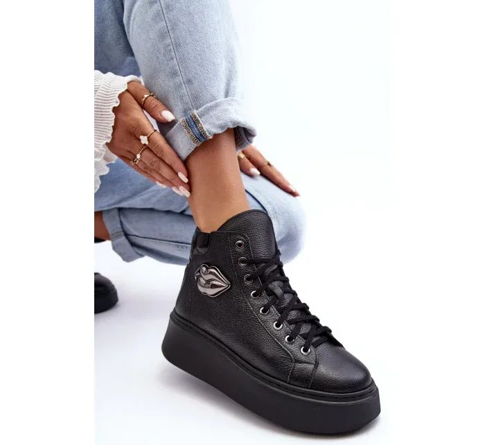 Dámské vysoké tenisky na zip Lemar Black Katerin Dámské vysoké tenisky na zip Lemar Black Katerin