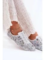 Dámské polobotky z přírodní kůže se vzorem Artiker – bílé Dámské polobotky z přírodní kůže se vzorem Artiker – bílé