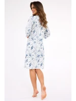 Dámská noční košile INGRID 464/448 Ecru s modrou vzor - Cornette Dámská noční košile INGRID 464/448 Ecru s modrou vzor - Cornette