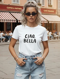 Tshirt damski z napisem BELLA biały model 22261591 - FashionStreet