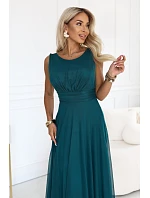 dlouhé maxi šaty s kulatým výstřihem – zelená model 22282676 - numoco basic dlouhé maxi šaty s kulatým výstřihem – zelená model 22282676 - numoco basic