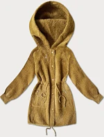 Hořčicová vlněná bunda z alpaky (W017#)