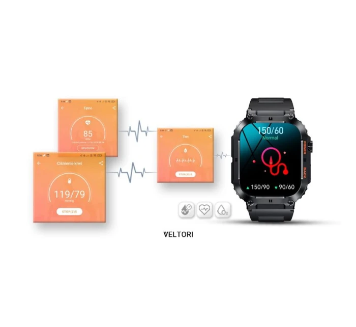 Černý silikonový řemínek model 21805561 - VELTORI