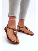 Dámské ploché sandály Japonky 83507 Ipanema Class Blown Up Sandal Fem hnědé