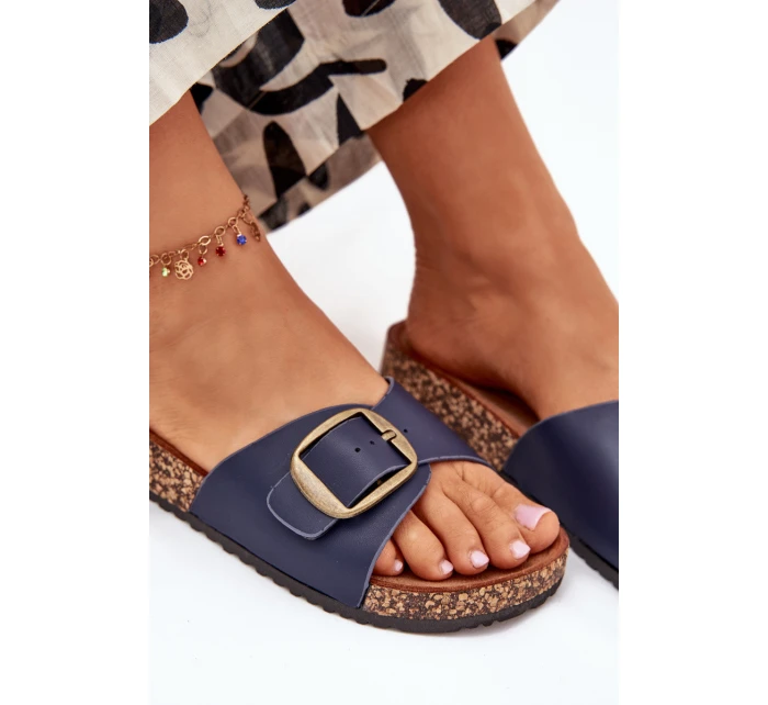 Dámské Sandály Na Korkové Platformě S Přezkou Modré model 21704214 - Boto Dámské Sandály Na Korkové Platformě S Přezkou Modré model 21704214 - Boto