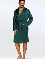 Pánský saténový župan Lukas zelený - DKaren