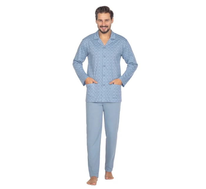 Pyžamo Regina 463 dlouhé/r M-XL L24 pánské rozepínací