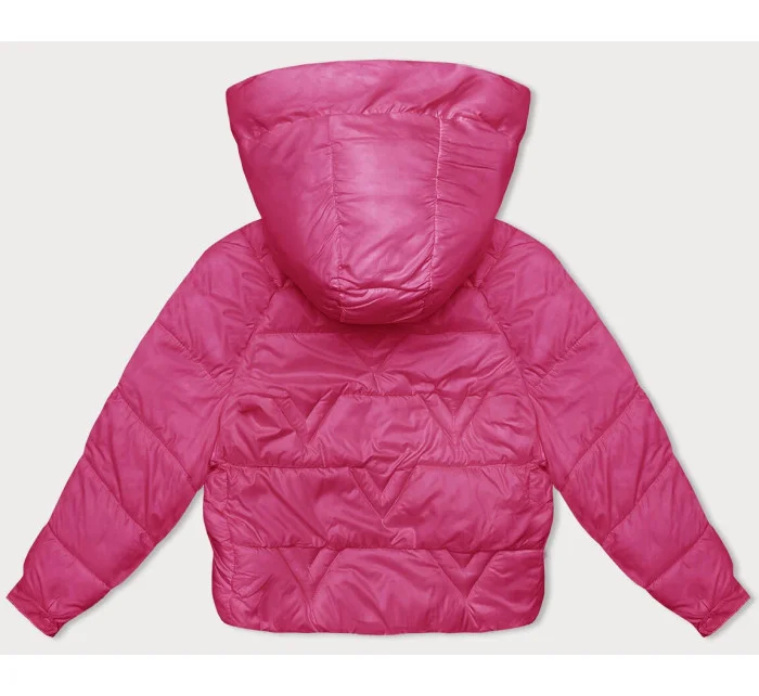 Dámská bunda ve fuchsijové barvě pro přechodné období s podšívkou model 21245857 - XINYILUN