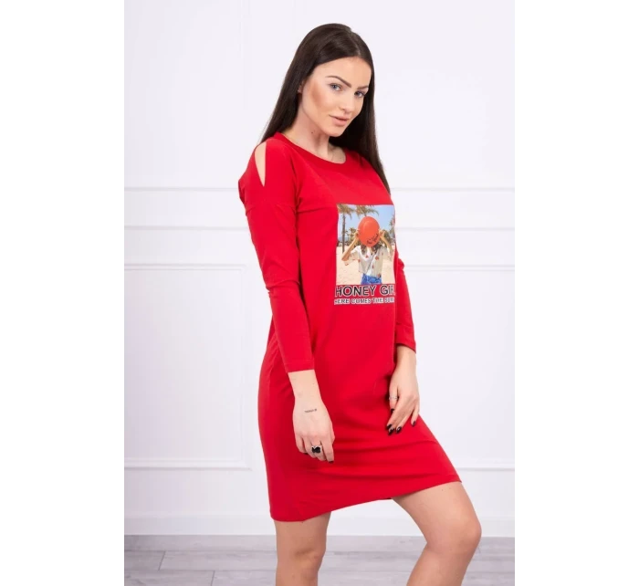 Šaty s potiskem Honey girl červené Šaty s potiskem Honey girl červené