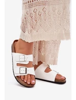 Dámské Pantofle Na Korkové Platformě S Přezkou Bílé model 21699941 - Boto